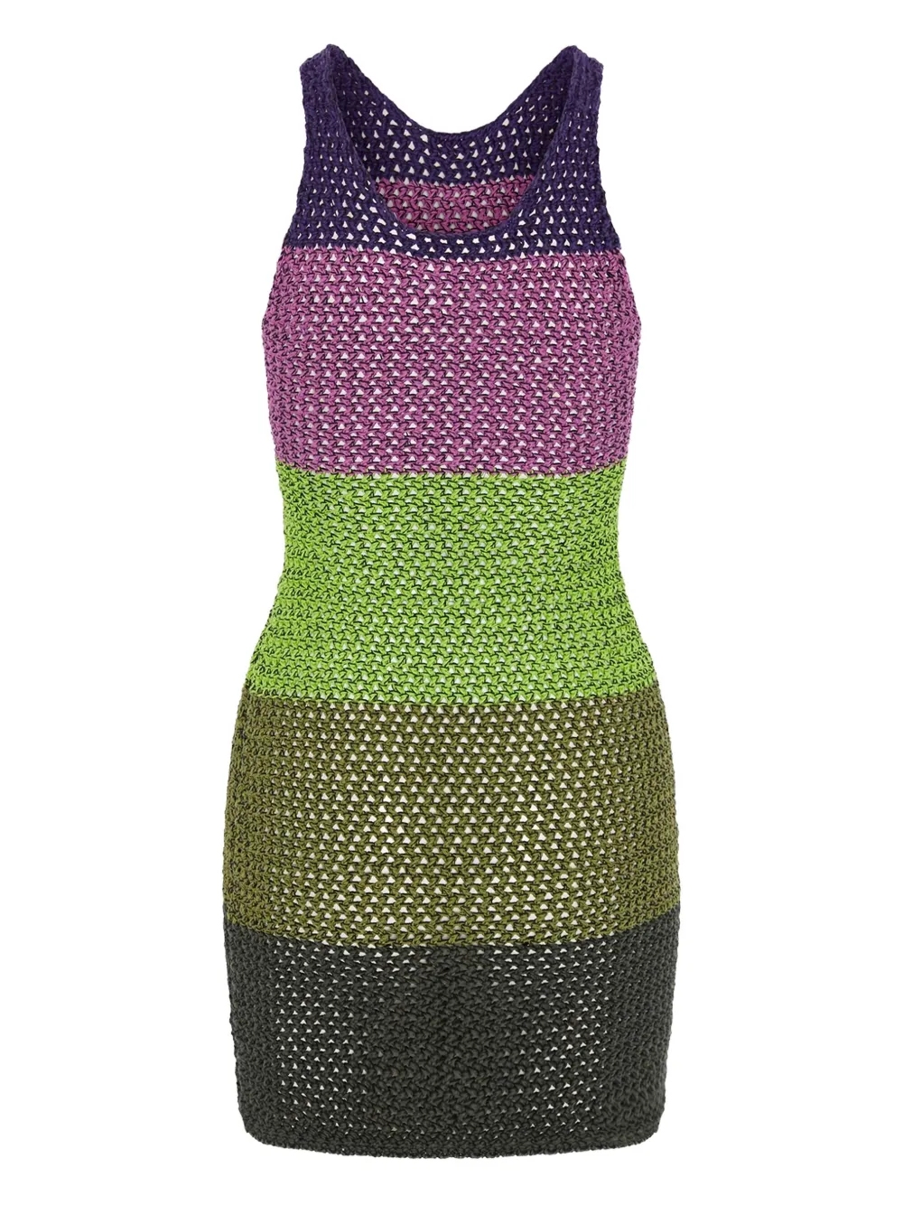 AGR striped crochet dress - Verde