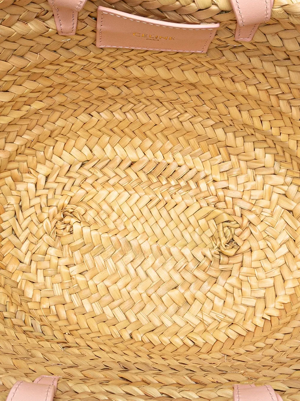 Pre-owned Celine 2023 Teen Raffia Cuir Triomphe Classic Panier Tote Satchel In Brown