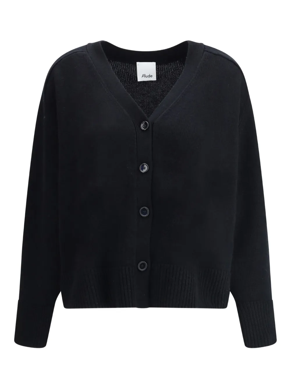 Allude V-neck button-fastening cardigan | Black | Image 1