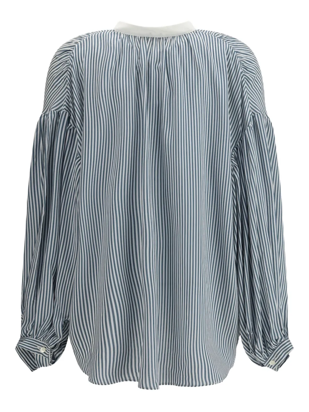 Kristina Ti Gestreepte blouse met ballonmouwen - Blauw