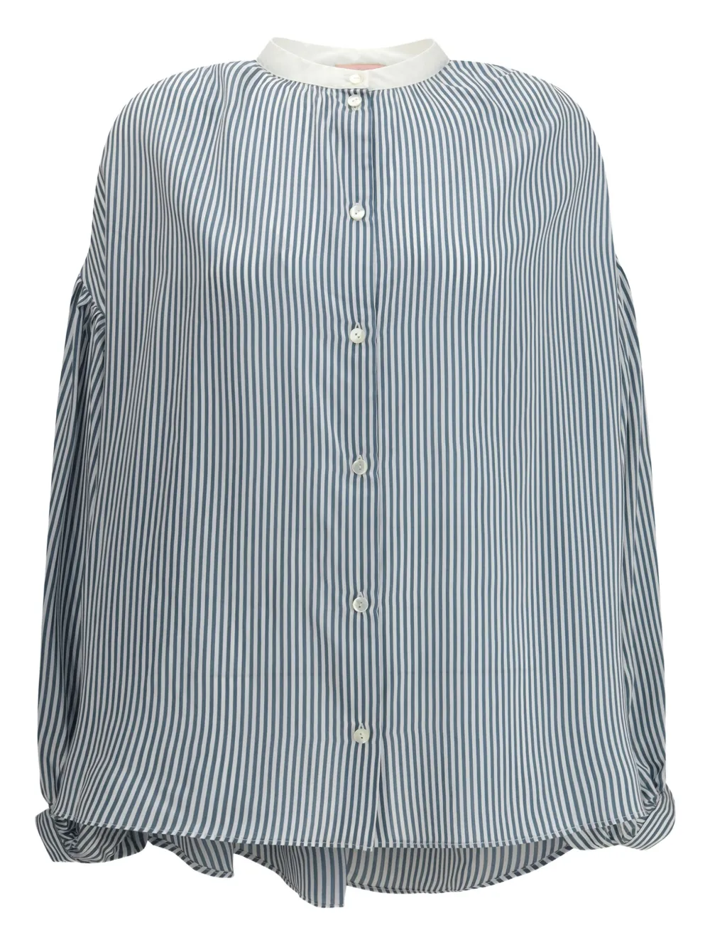 Kristina Ti striped balloon-sleeve shirt | Blue | Image 1