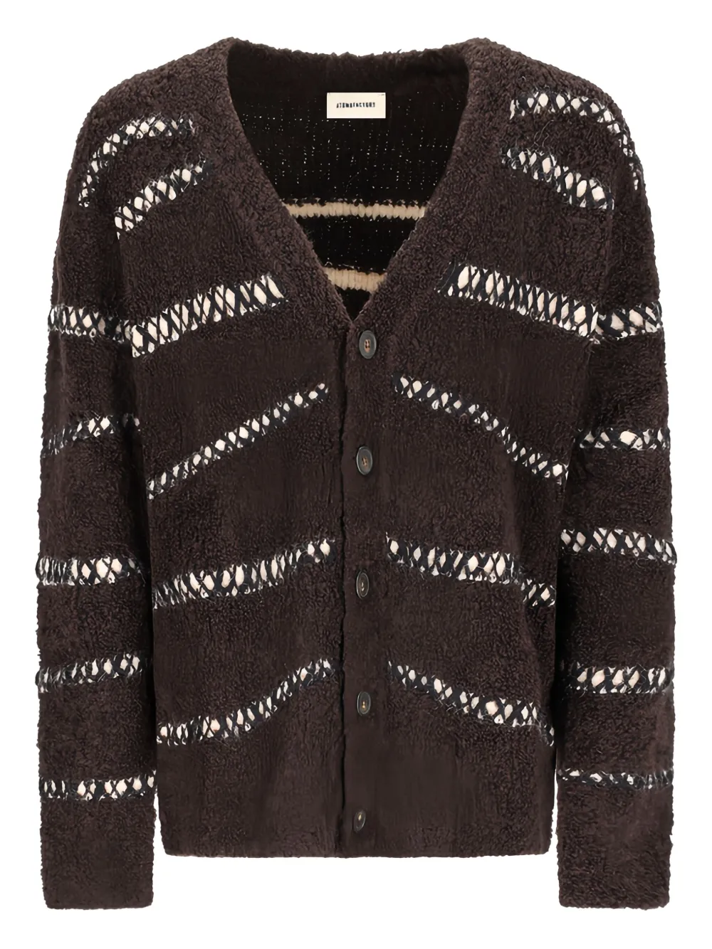 atomo factory bouclé striped cardigan | Brown | Image 1