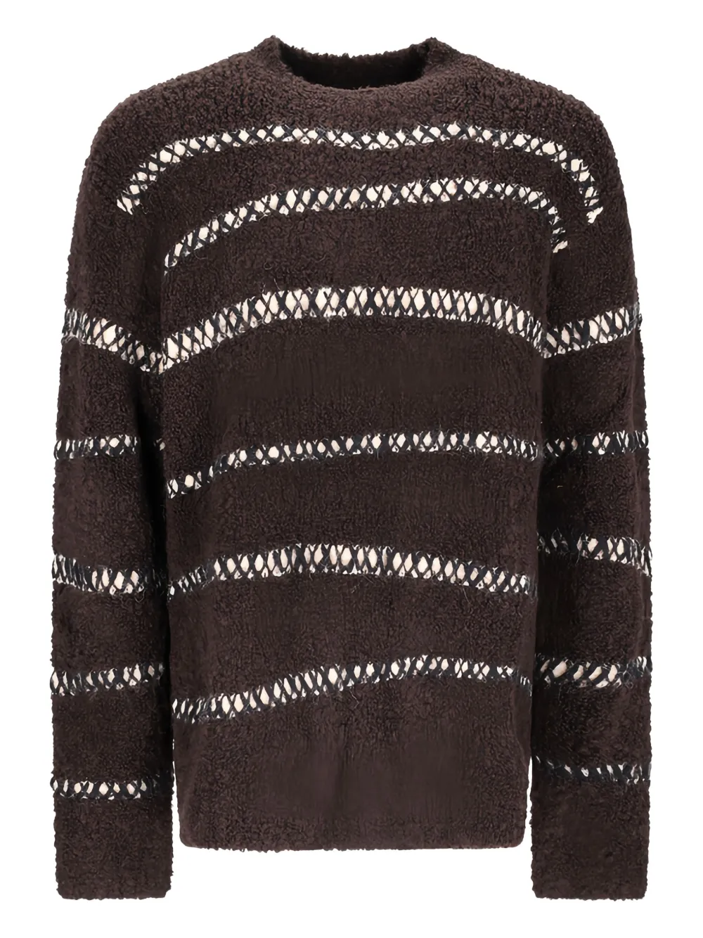 atomo factory bouclé striped sweater | Brown | Image 1