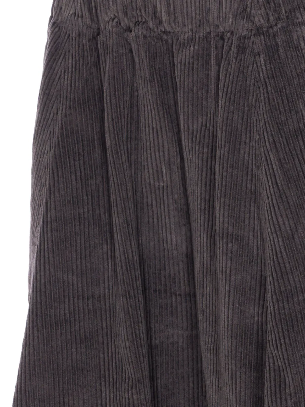 TRUE AVENUE Ribfluwelen rok met elastische taille Bruin