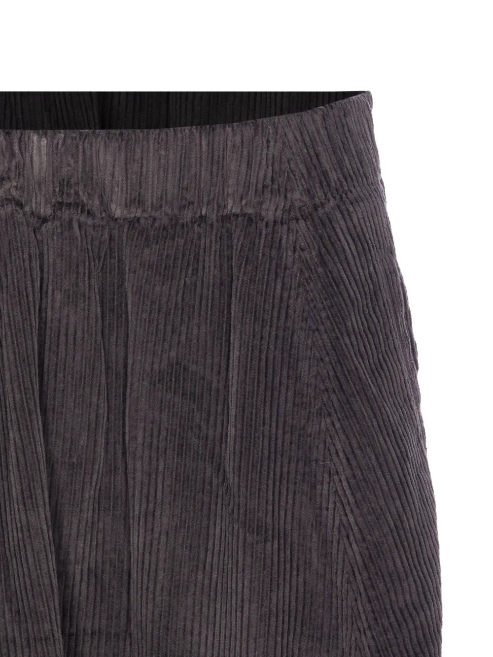 TRUE AVENUE Ribfluwelen rok met elastische taille Bruin