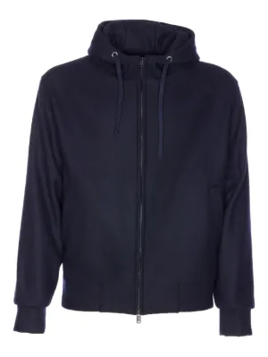 【Bless】 n°31 Hoodjacket navy Moose Knuckles logo-patch Drawstring Hoodie | Blue | FARFETCH CA