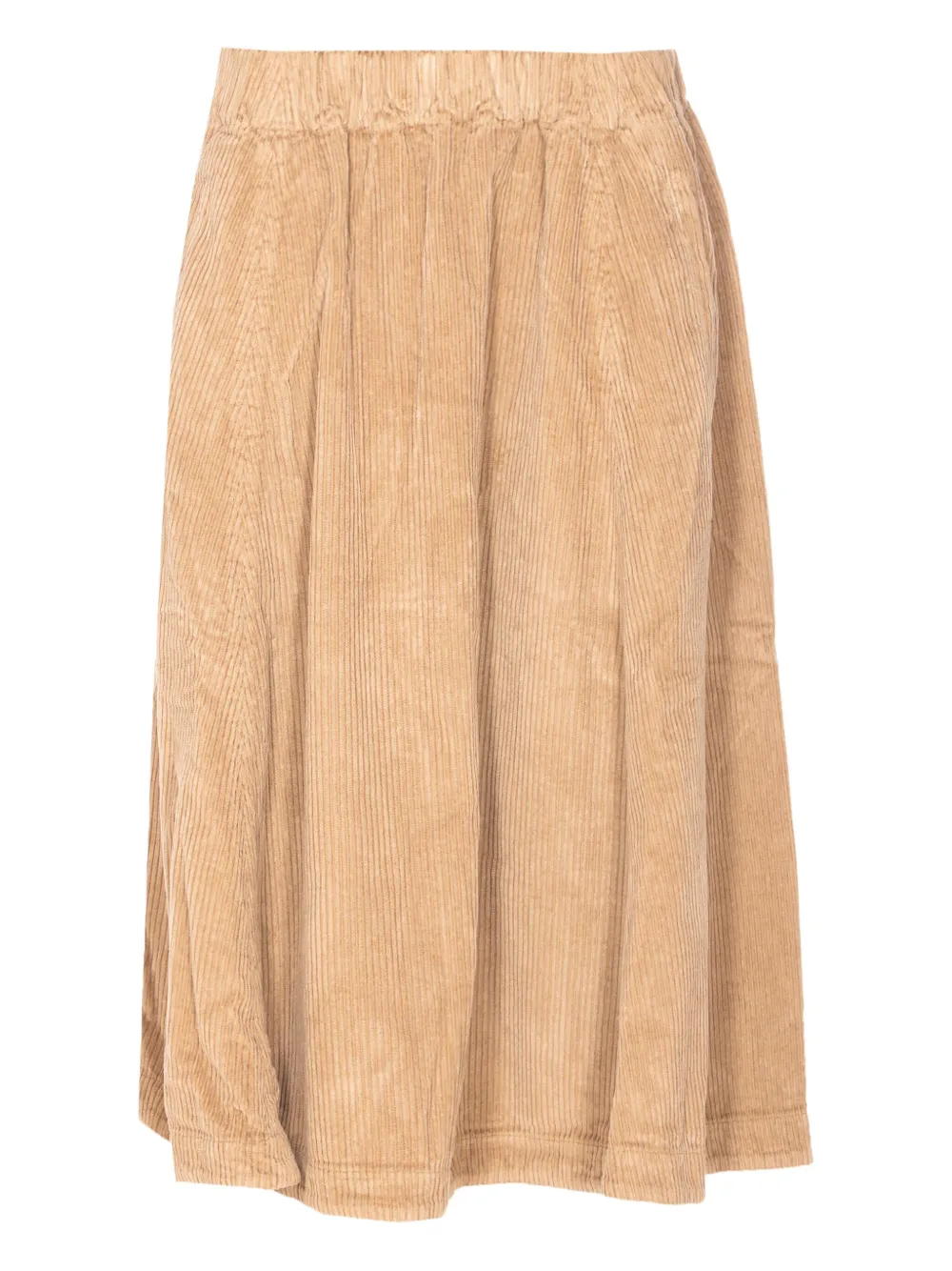True Avenue Elastic-waist Corduroy A-line Skirt In Neutral