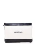 Balenciaga Pre-Owned 2019 M Canvas Navy Clip clutch bag - White