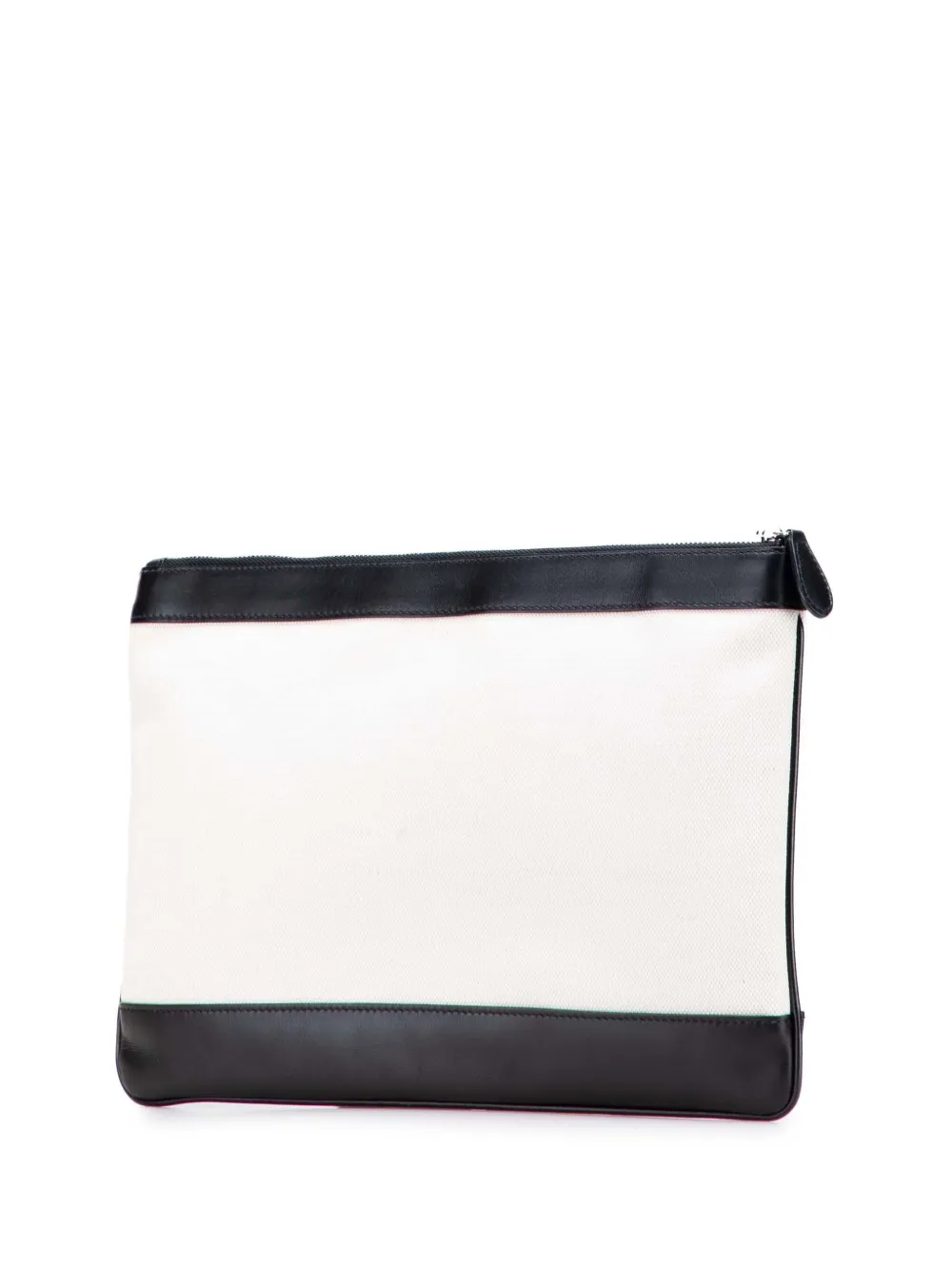 Pre-owned Balenciaga 2019 M Canvas Navy Clip Clutch Bag In White