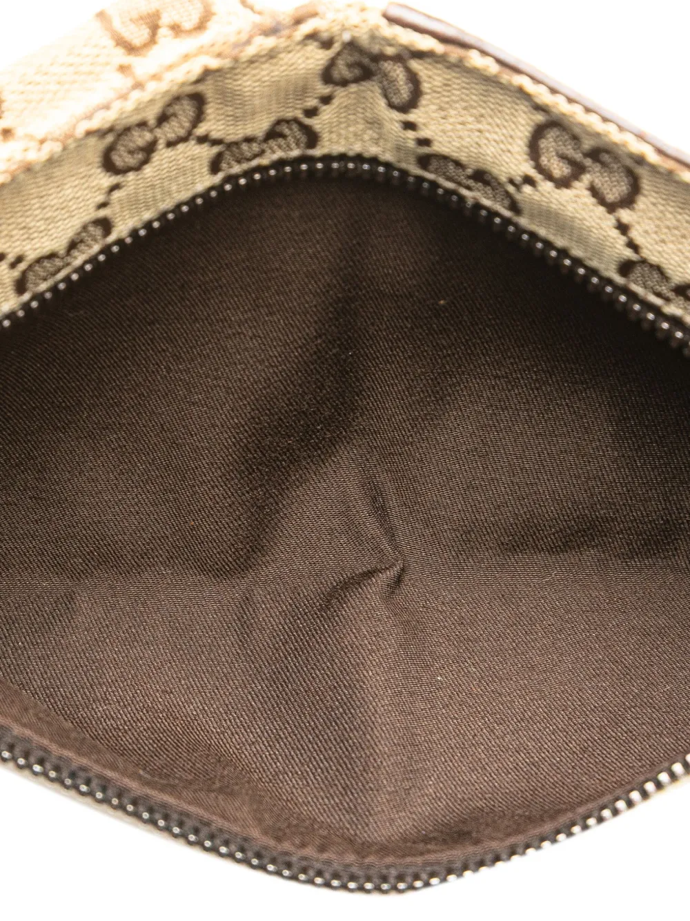 Pre-owned Gucci 2000-2015 Gg Canvas Web Double Pocket Belt Bag In Brown