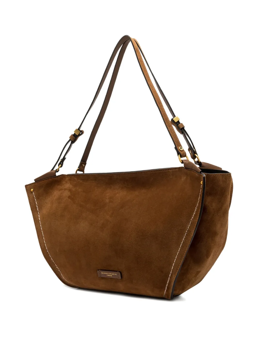 GIANNI CHIARINI Bloom suède shopper - Bruin
