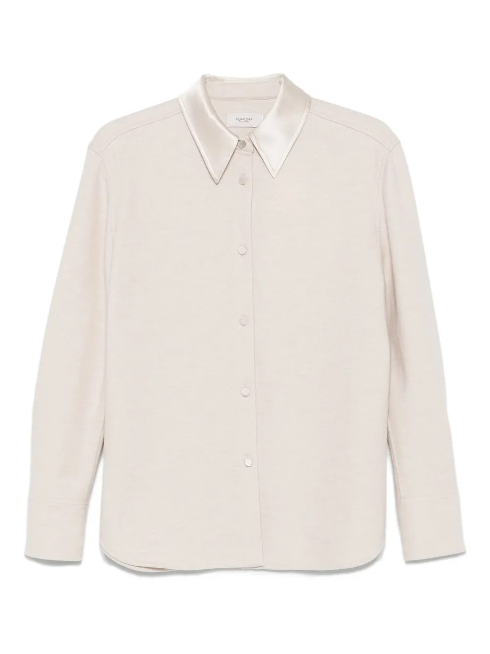 Agnona satin-effect long-sleeve shirt | Neutrals | Image 1