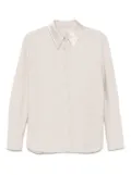 Agnona satin-effect long-sleeve shirt - Neutrals