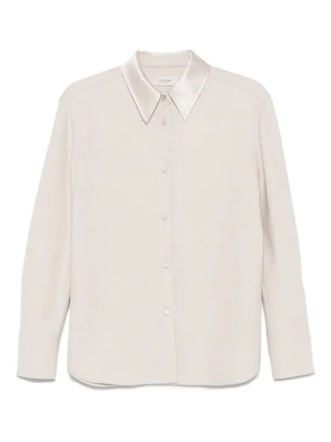 Agnona satin-effect long-sleeve shirt