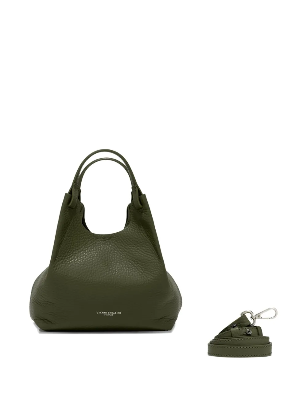 GIANNI CHIARINI pebble-textured top-handle tote bag Groen
