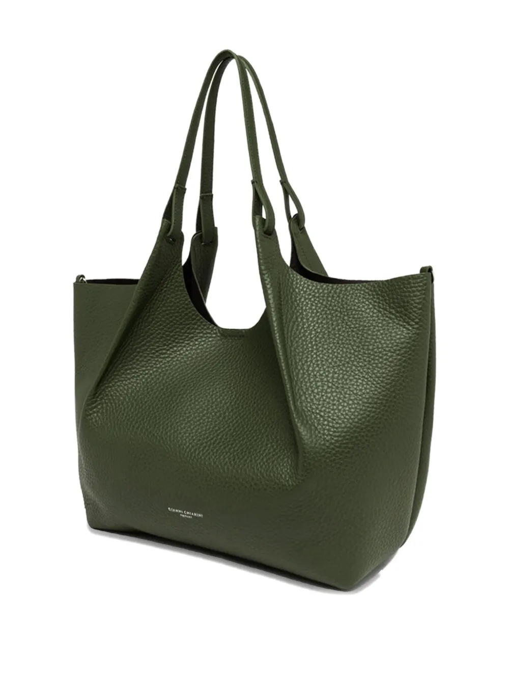 GIANNI CHIARINI knotted-handle leather tote bag Groen