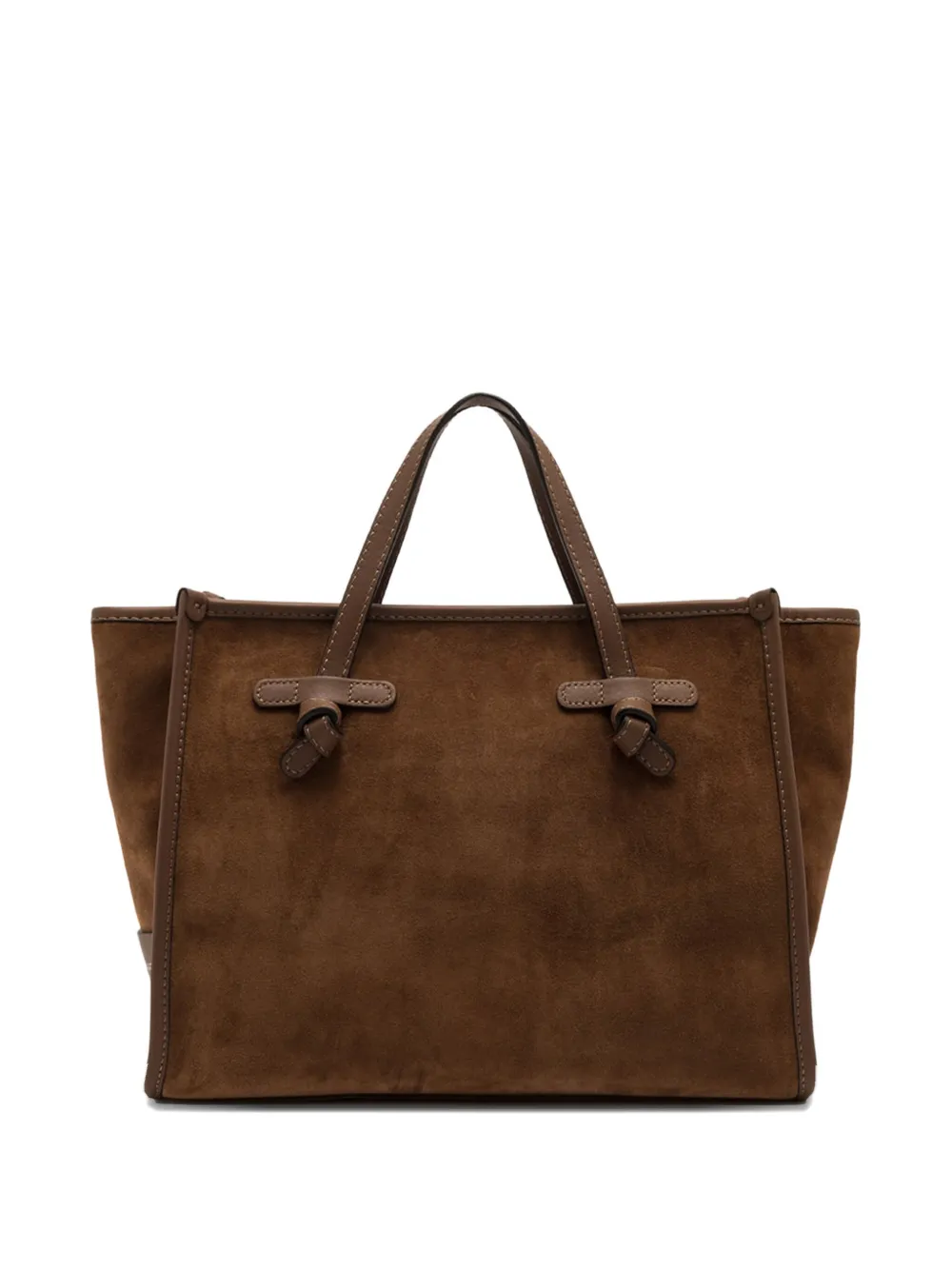 GIANNI CHIARINI knotted buckle suede tote bag Bruin
