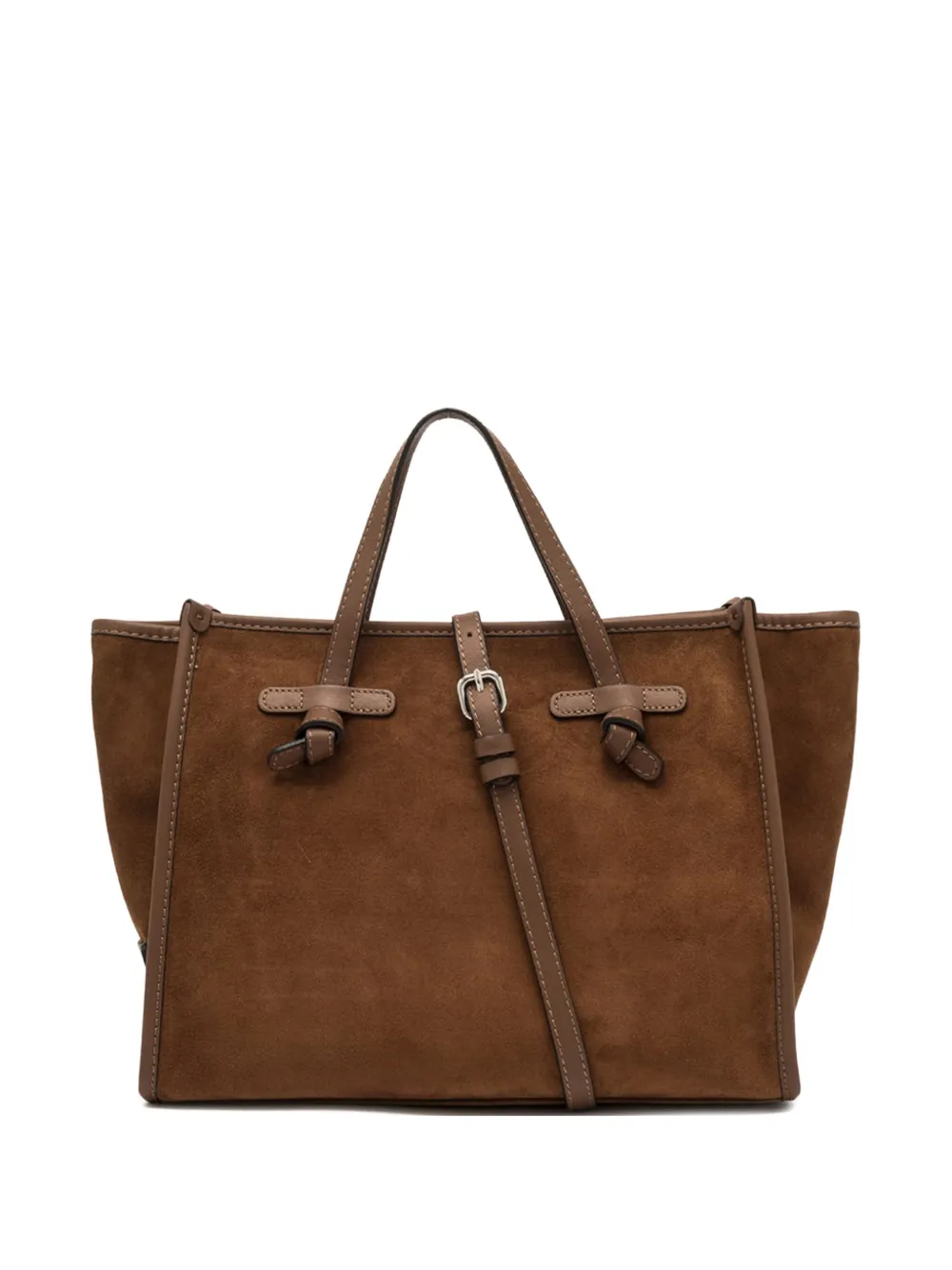 GIANNI CHIARINI knotted buckle suede tote bag Bruin
