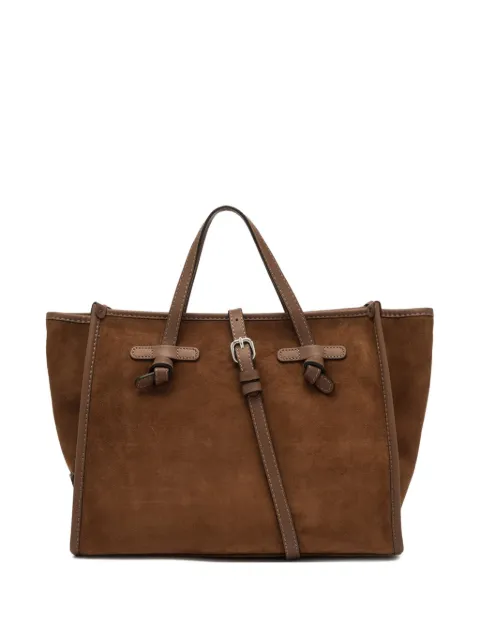 GIANNI CHIARINI knotted buckle suede tote bag