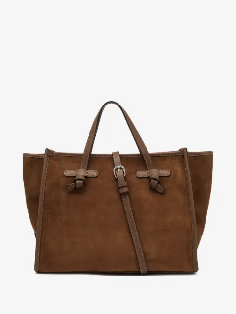GIANNI CHIARINI knotted buckle suede tote bag
