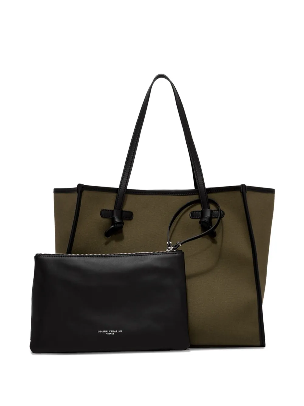 GIANNI CHIARINI Marcella knotted-handle tote bag Groen