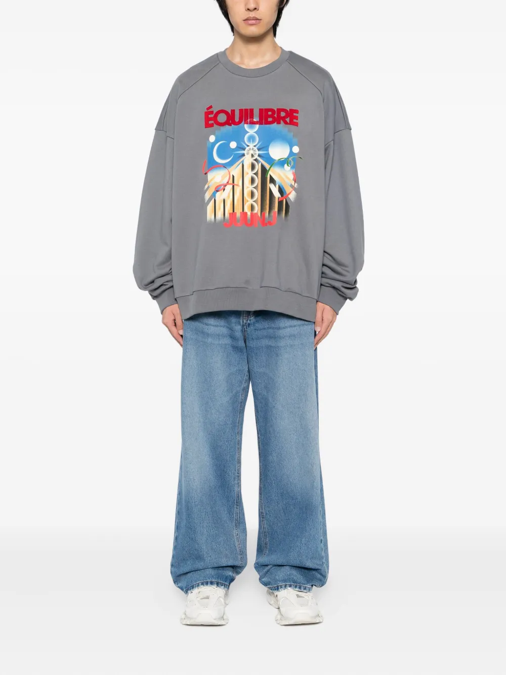 Juun.J Sweater met print - Grijs