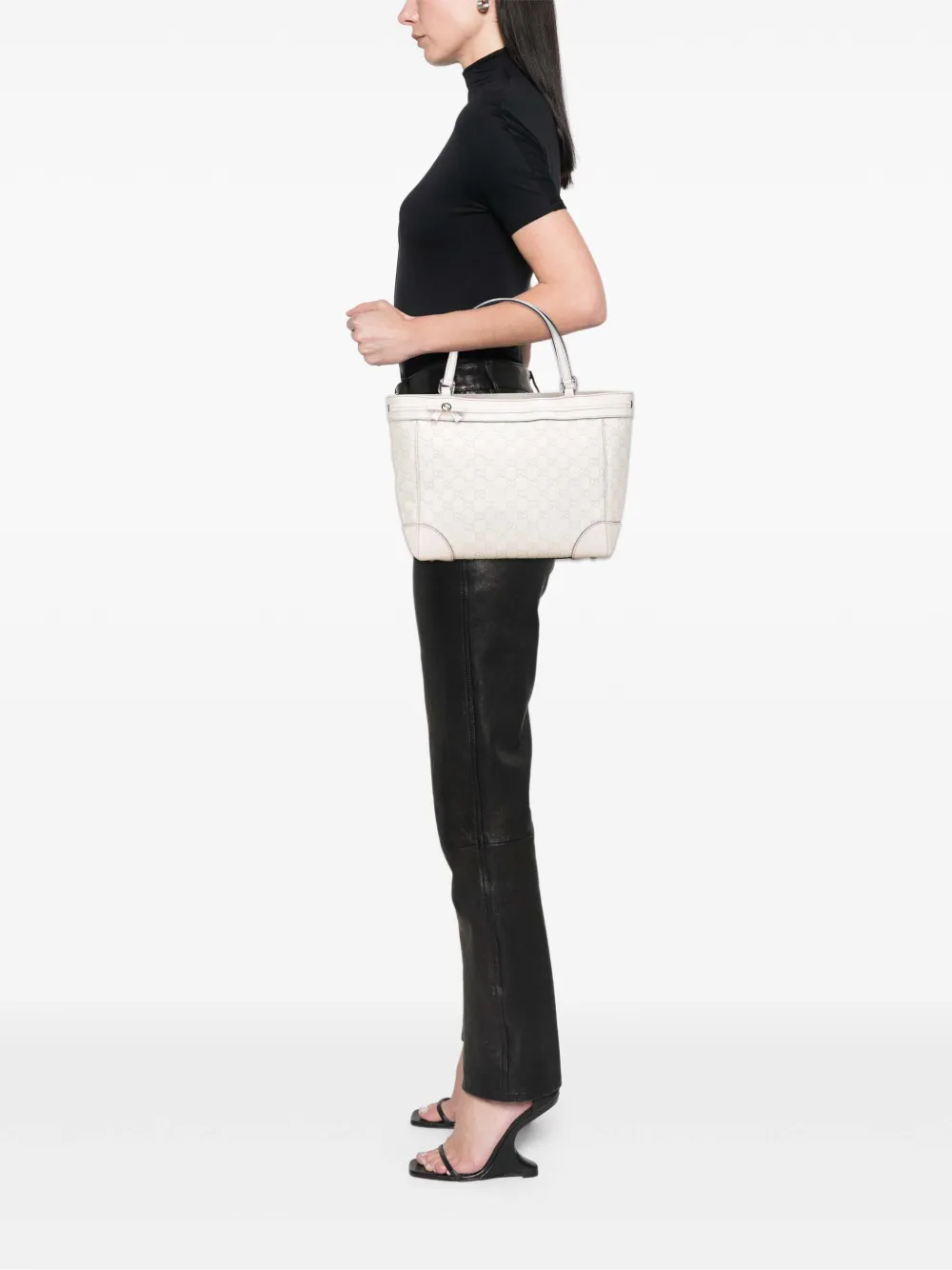 Pre-owned Gucci 2000-2015 Ssima Mayfair Tote Bag In White