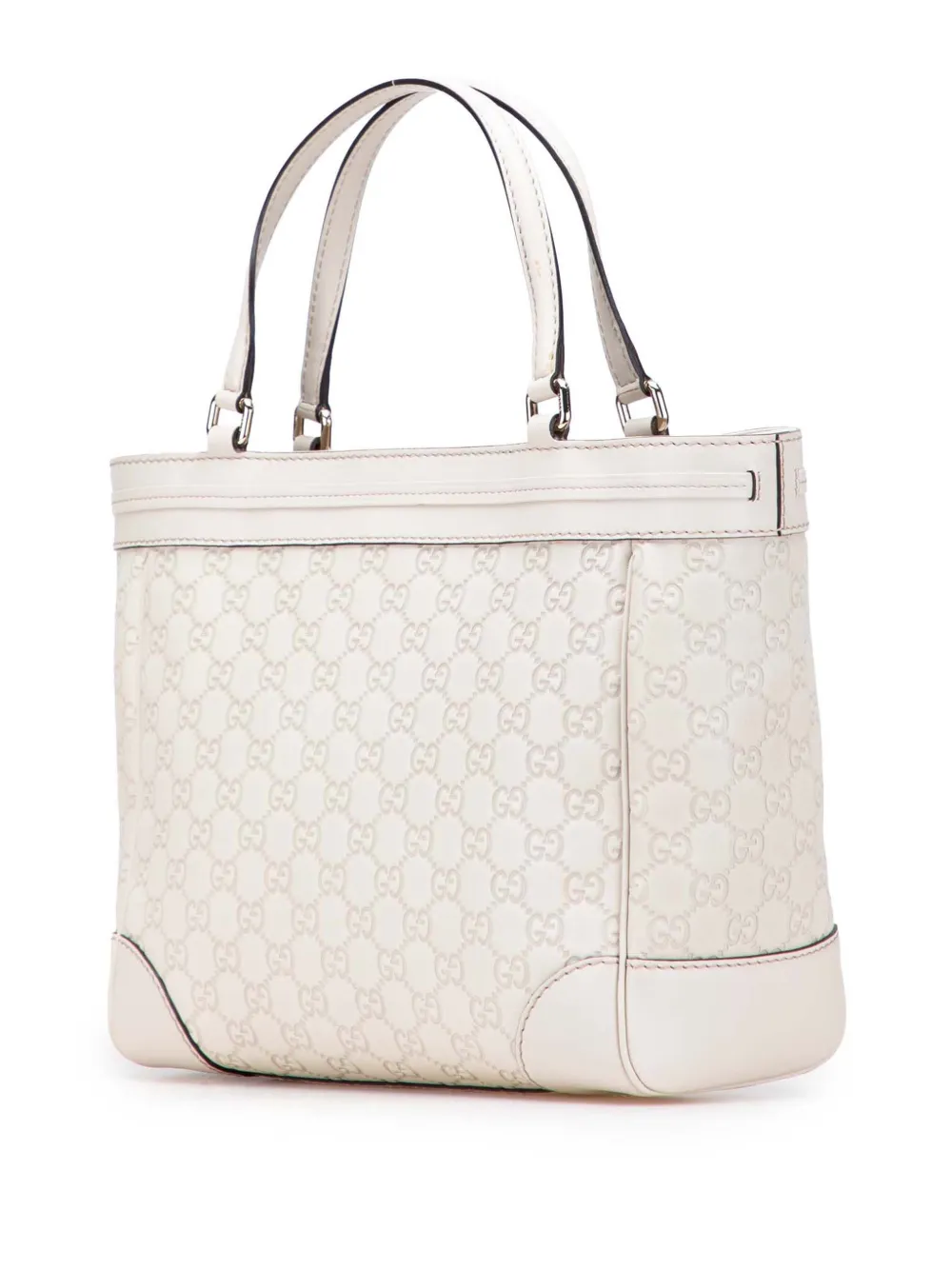 Pre-owned Gucci 2000-2015 Ssima Mayfair Tote Bag In White
