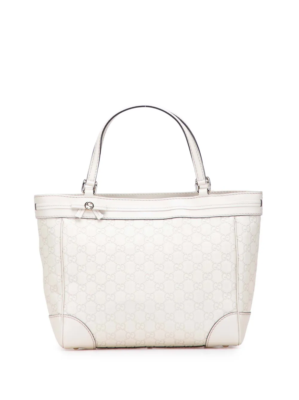 Pre-owned Gucci 2000-2015 Ssima Mayfair Tote Bag In White