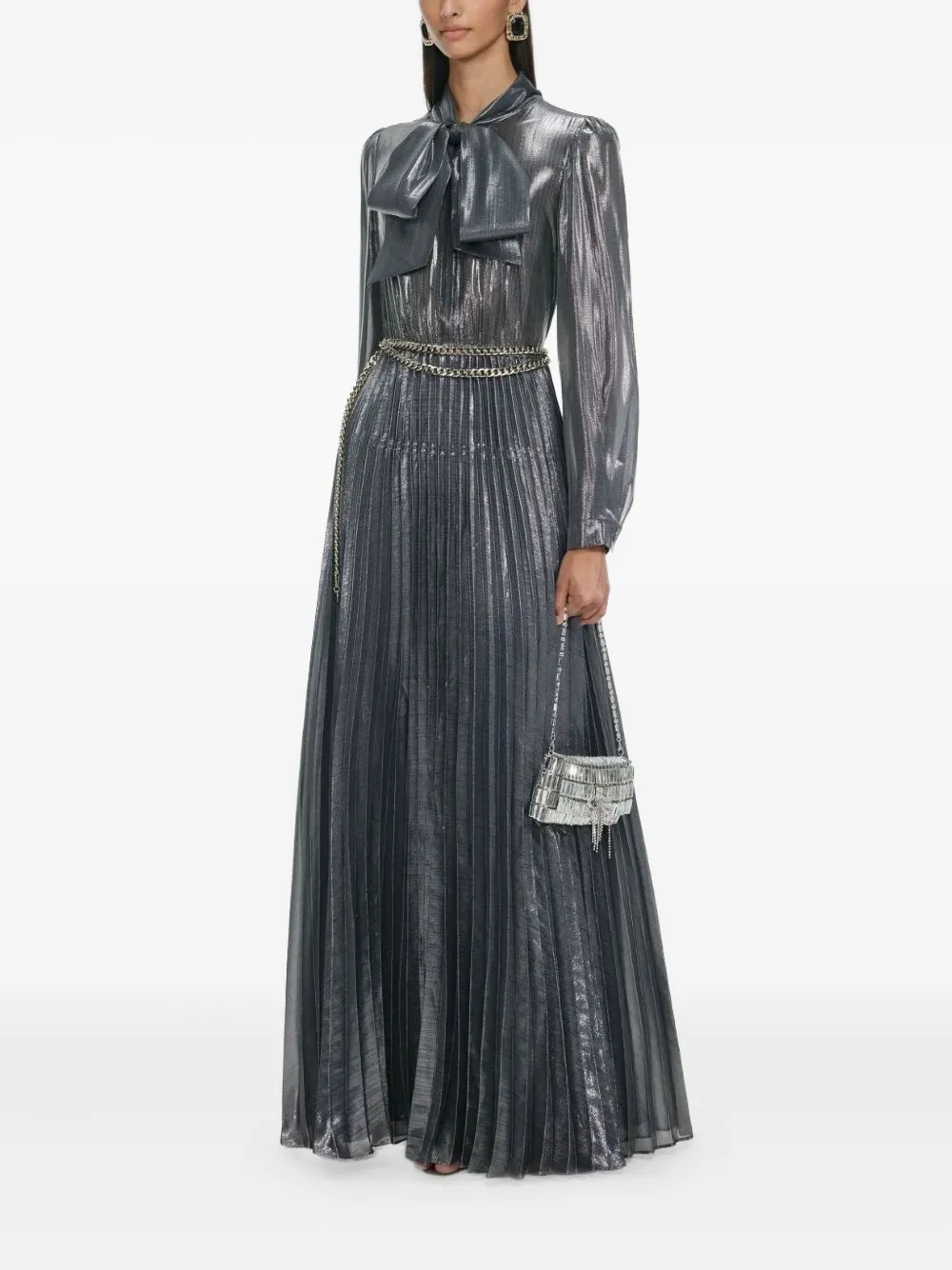 Self-Portrait bow-detail pleated dress | Cocktail & Party Dresses | Image 2