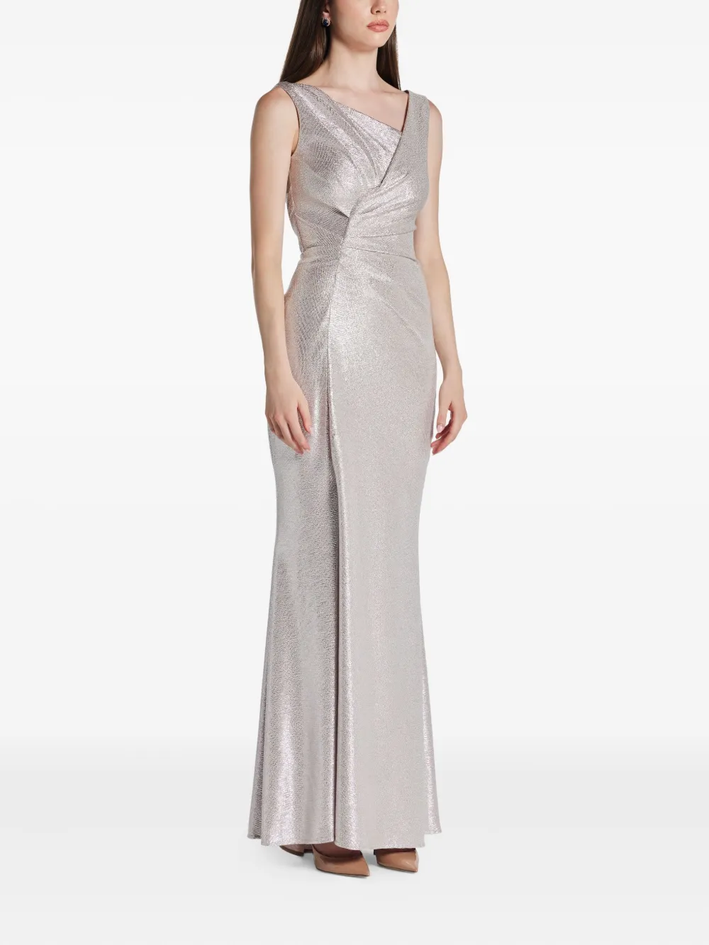 Talbot Runhof Mirrorball avondjurk Beige