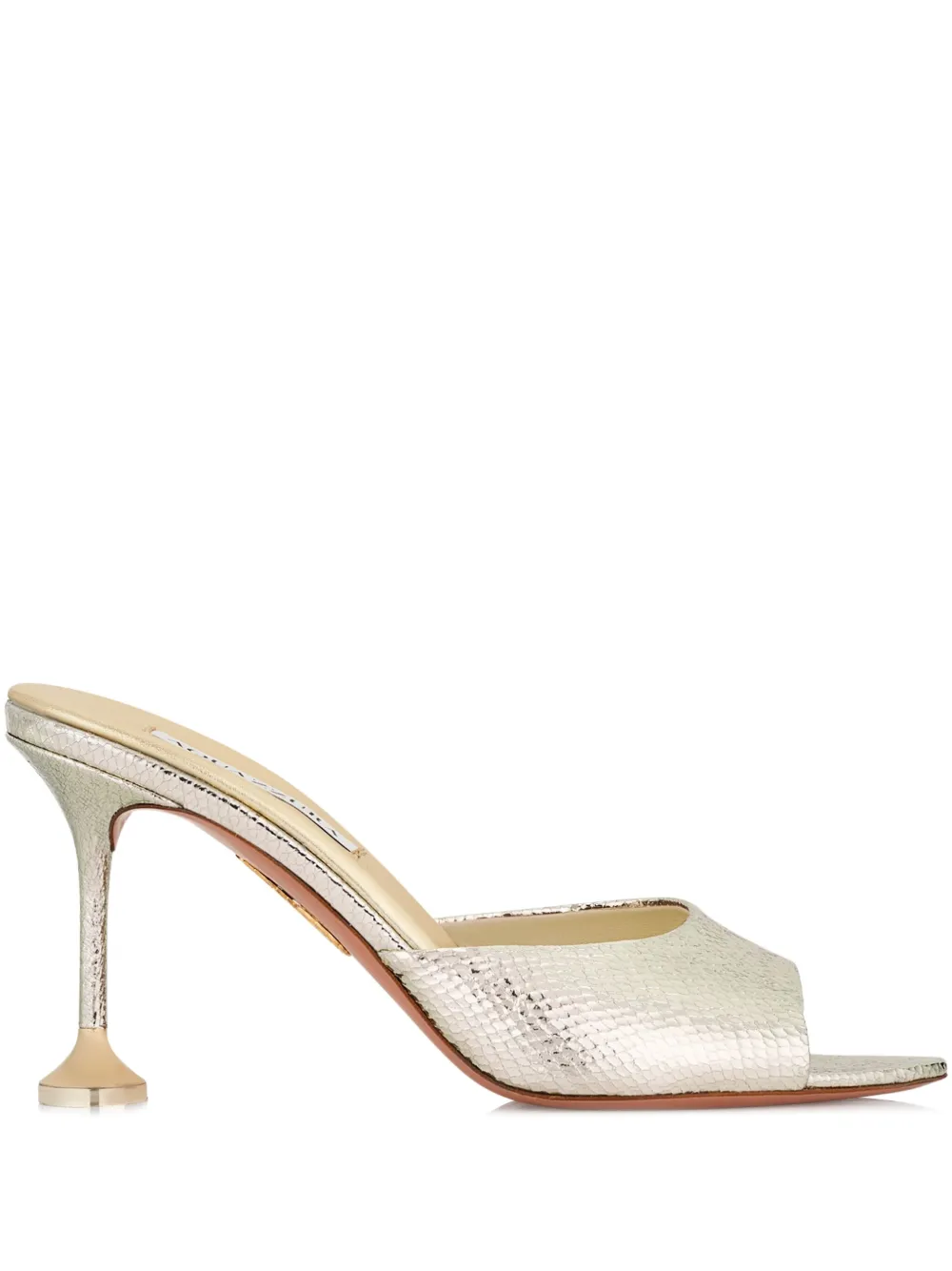 Aquazzura metallic leather open-toe mules | Neutrals | Image 1