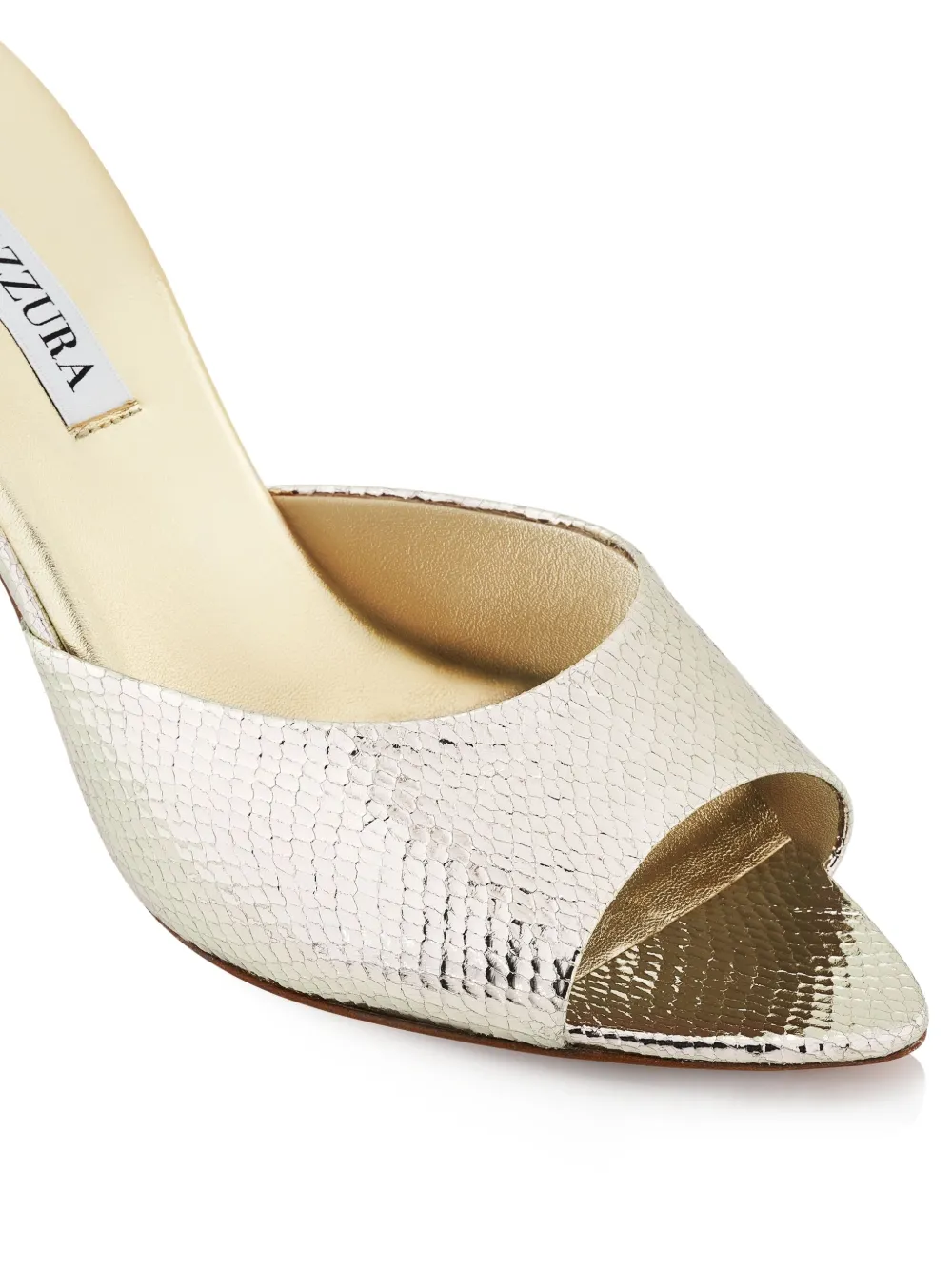 Aquazzura metallic leather open-toe mules Neutrals