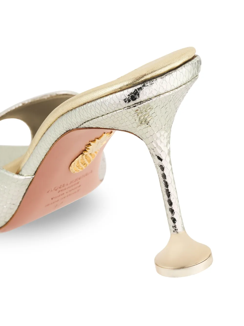 Aquazzura metallic leather open-toe mules Neutrals