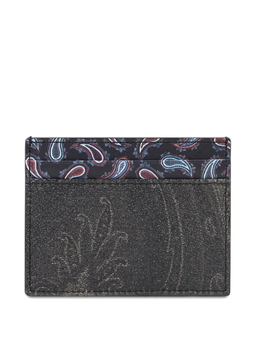 Etro Paisley-pattern Cardholder In Black