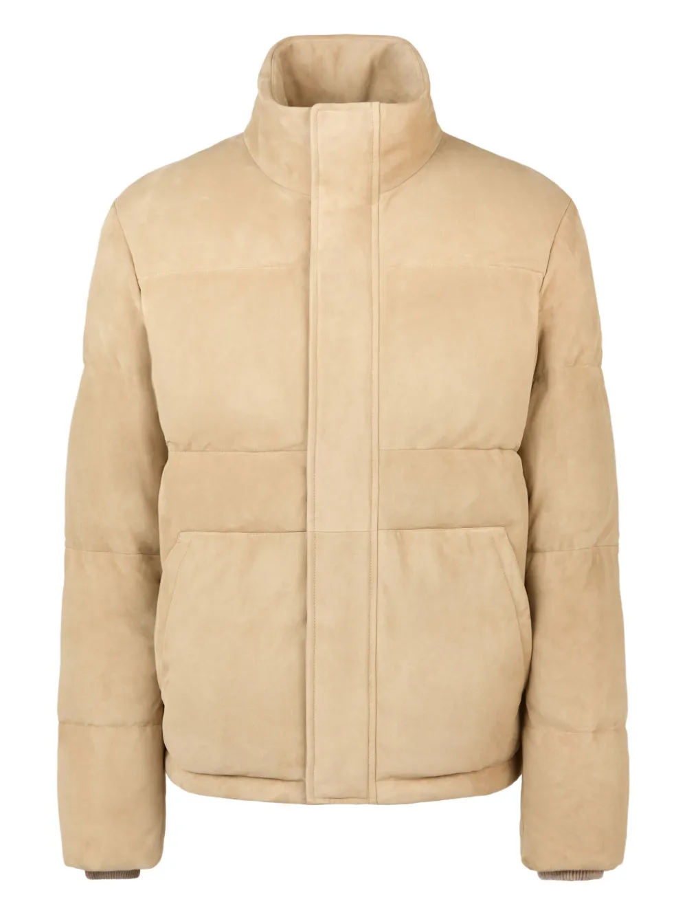 Tod's Leather Quilted Jacket In Neutral