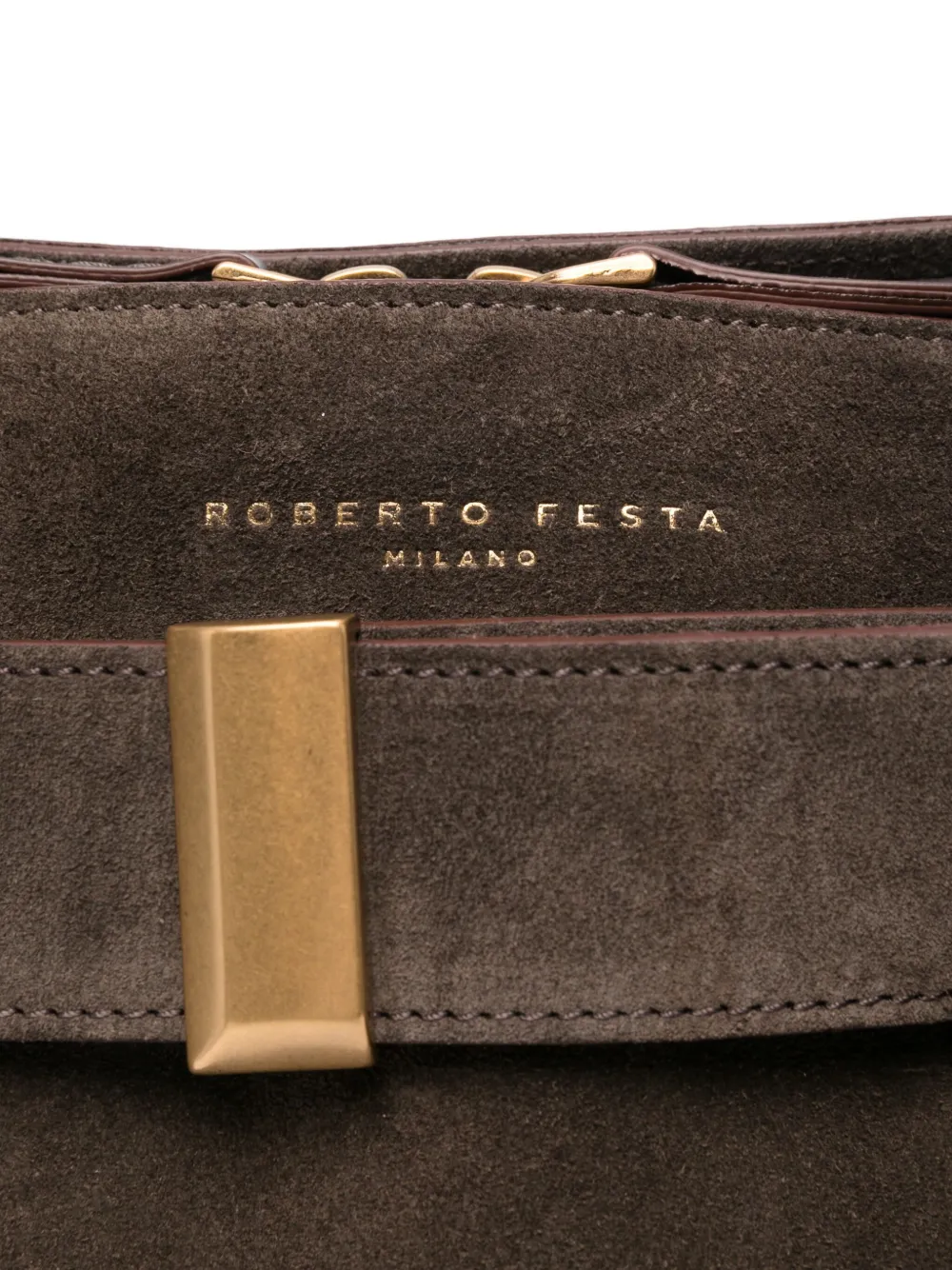 Roberto Festa Emeralda suède schoudertas Bruin