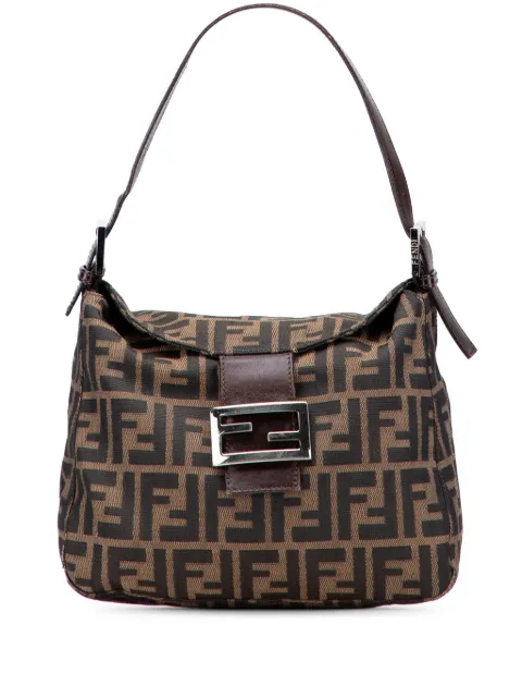 Fendi Pre-Owned 20th Century Zucca Double Flap Mamma Schultertasche aus Canvas