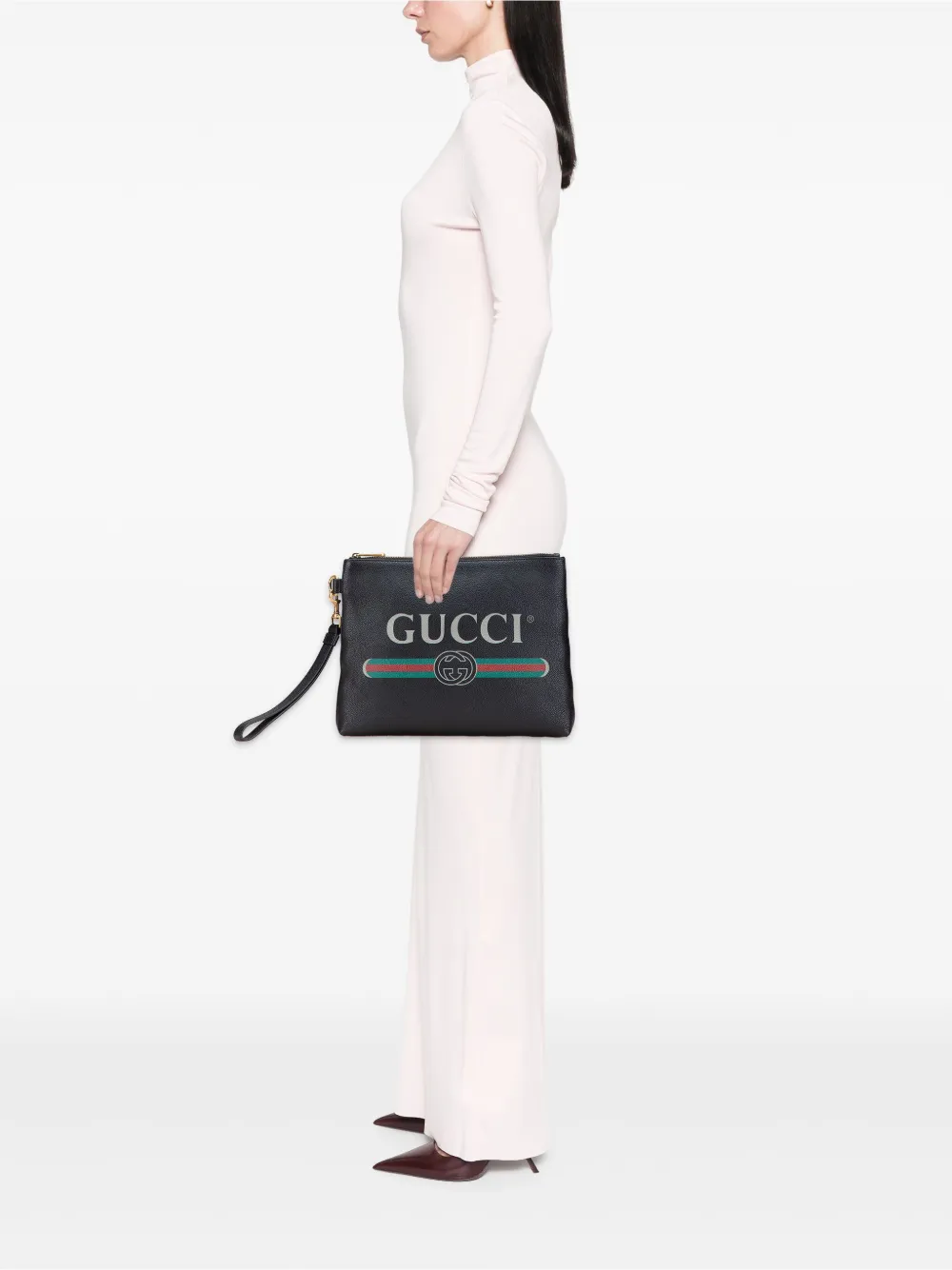 Gucci Pre-Owned 2000-2015 Leather Logo clutch bag | Pre-Owned | Image 2