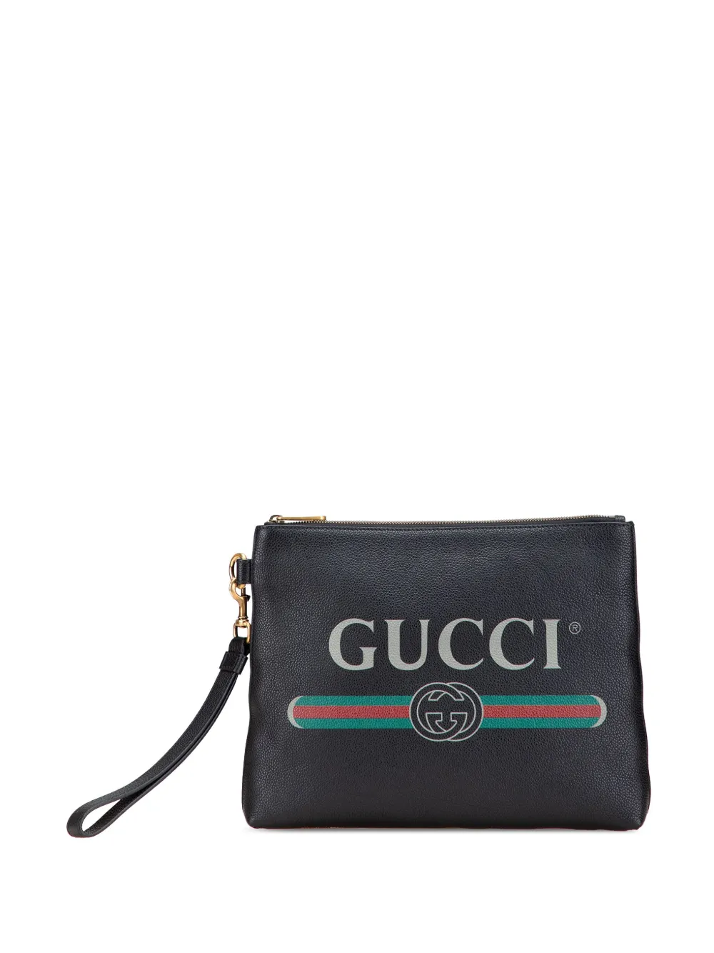 Gucci Pre-Owned 2000-2015 Leather Logo clutch bag | Black | Image 1