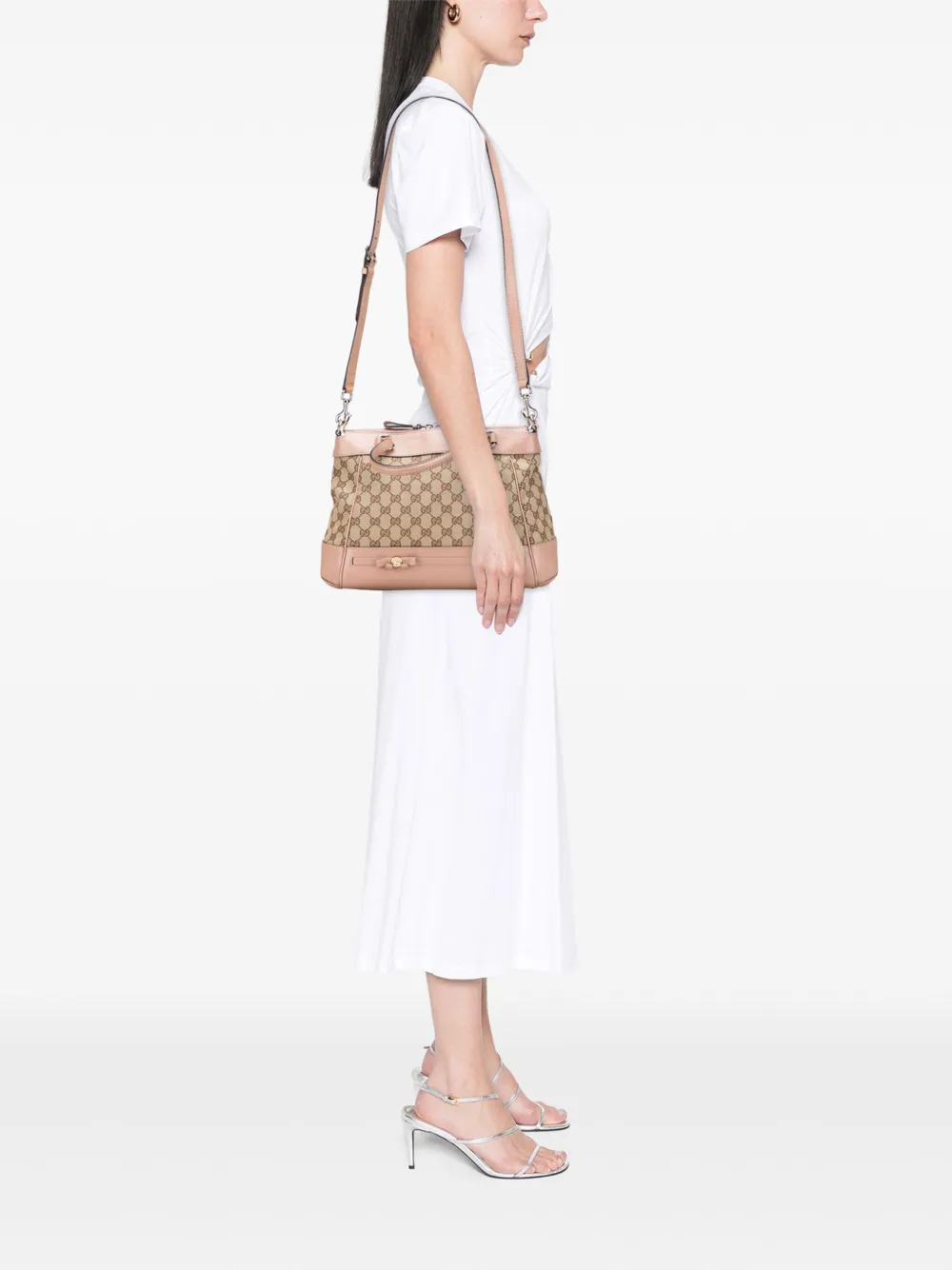 Pre-owned Gucci 2000-2015 Gg Canvas Mayfair Satchel In Brown