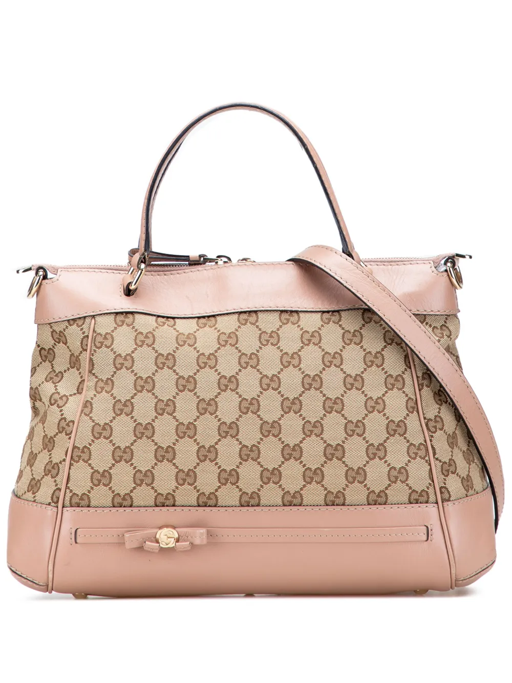 Pre-owned Gucci 2000-2015 Gg Canvas Mayfair Satchel In Brown