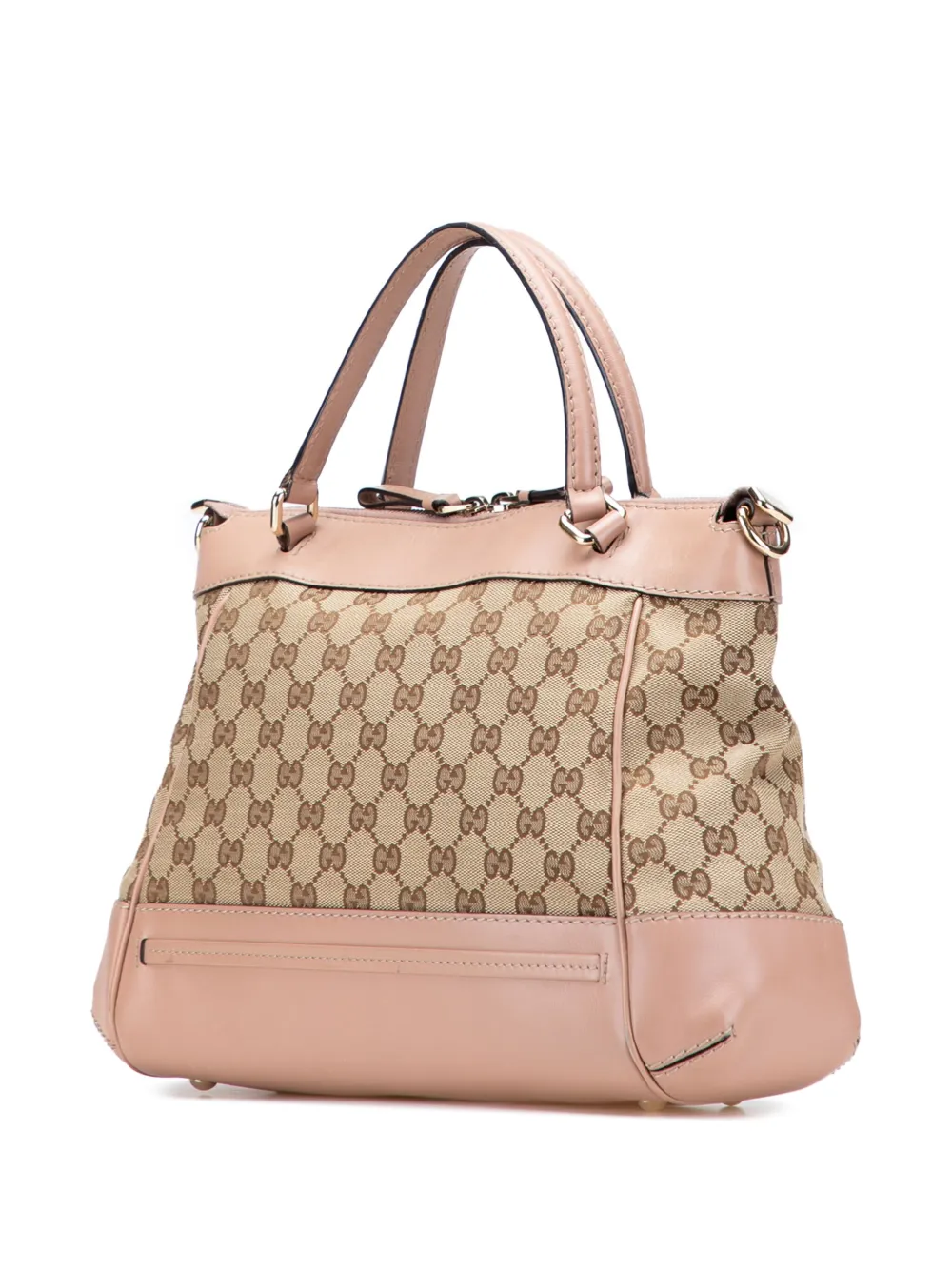 Pre-owned Gucci 2000-2015 Gg Canvas Mayfair Satchel In Brown