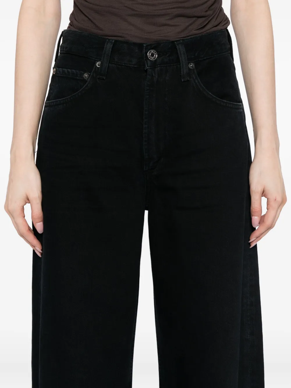 AGOLDE Low-waist broek Zwart