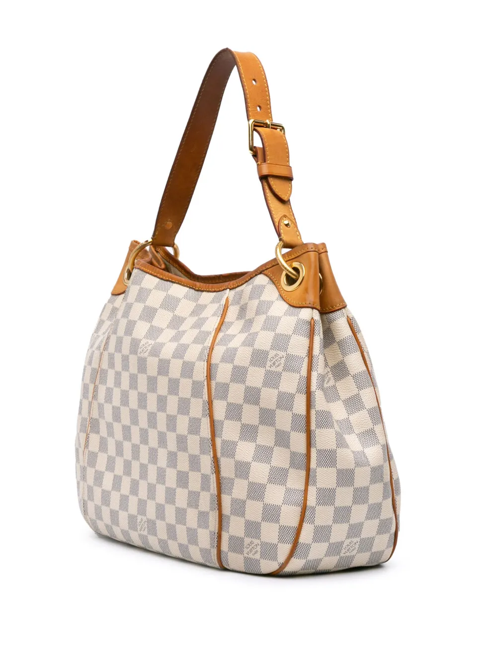 Pre-owned Louis Vuitton 2010 Damier Azur Galliera Pm Shoulder Bag In White