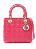Christian Dior Pre-Owned 2000-2025 Medium Lambskin Cannage Lady Dior satchel - Pink