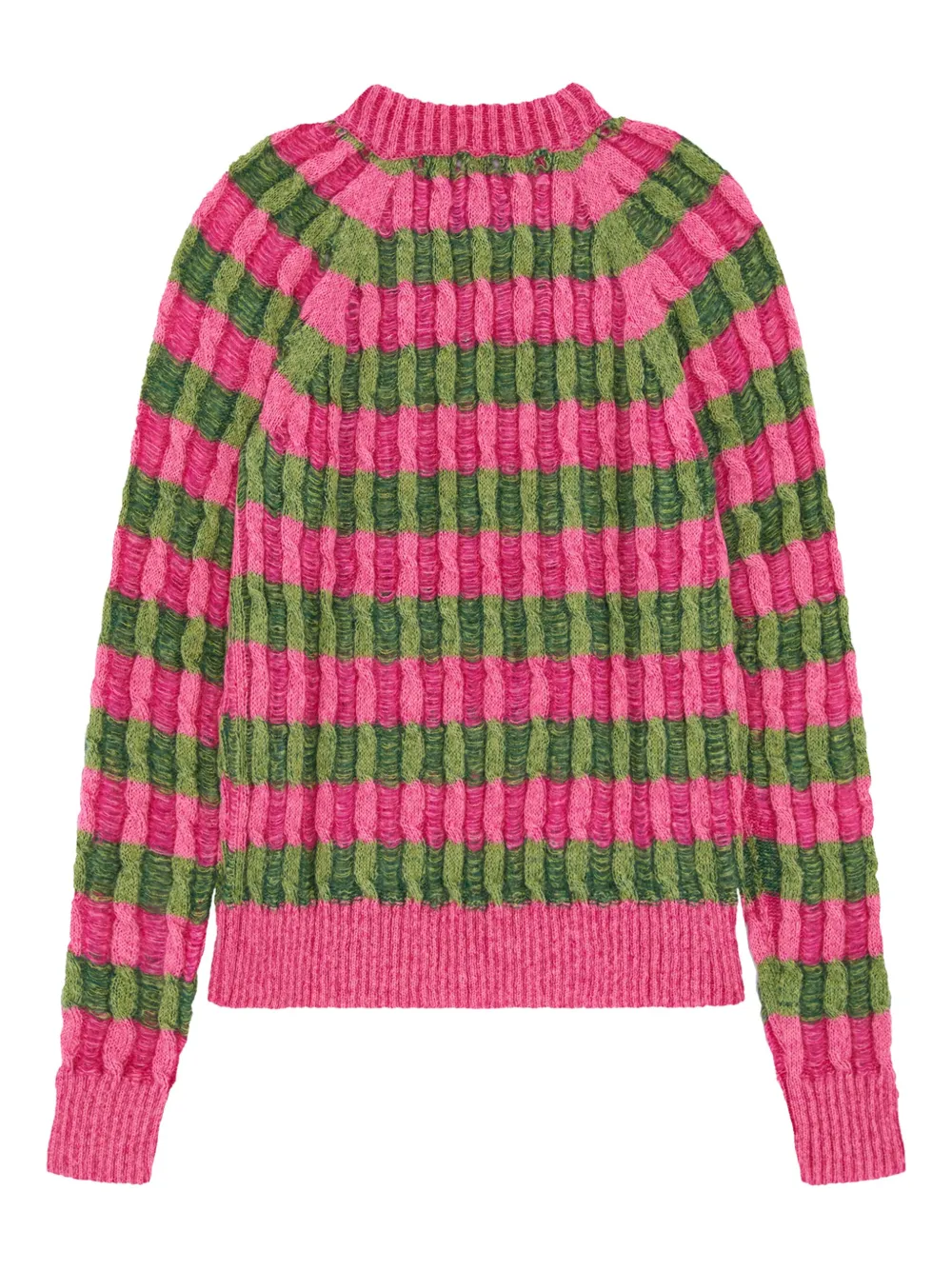 AGR cable-knit striped sweater | Pink | Image 1