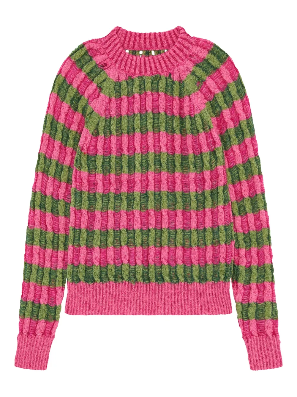AGR cable-knit striped sweater - Rosa
