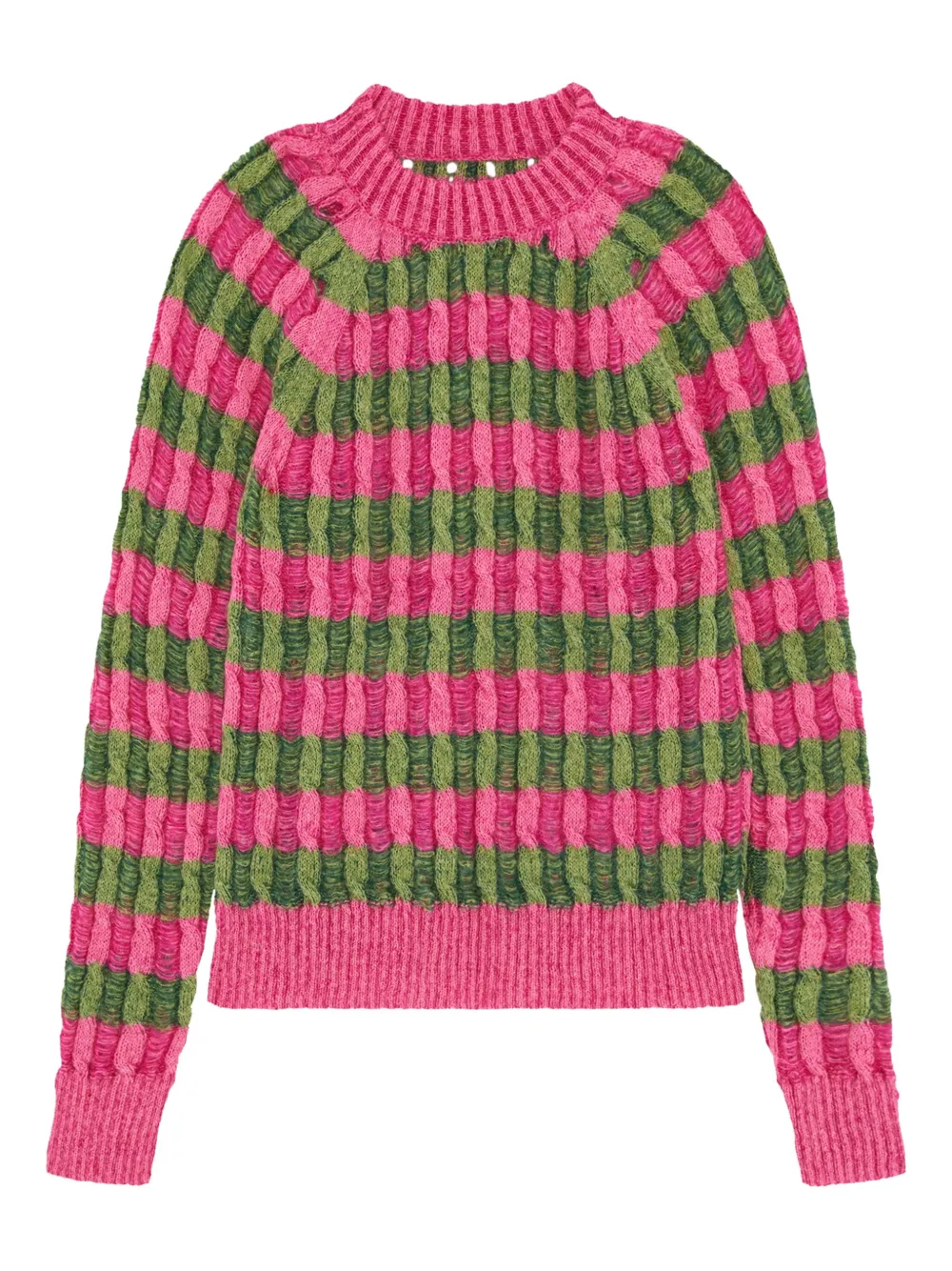 AGR cable-knit striped sweater | Pink | Image 1