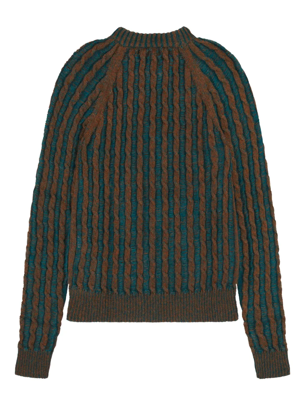 Agr Cable-knit Mock-neck Sweater In Orange